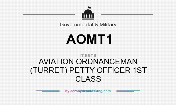 What does AOMT1 mean? It stands for AVIATION ORDNANCEMAN (TURRET) PETTY OFFICER 1ST CLASS