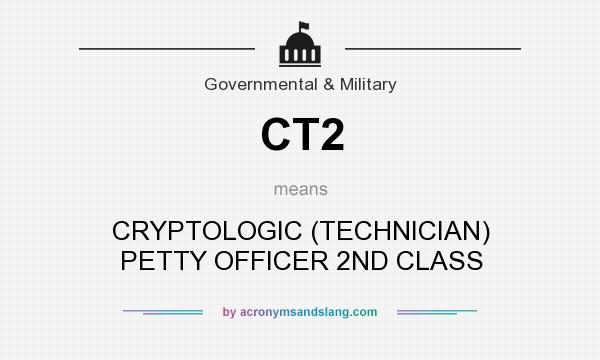 What does CT2 mean? It stands for CRYPTOLOGIC (TECHNICIAN) PETTY OFFICER 2ND CLASS
