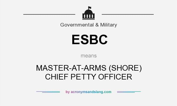 What does ESBC mean? It stands for MASTER-AT-ARMS (SHORE) CHIEF PETTY OFFICER