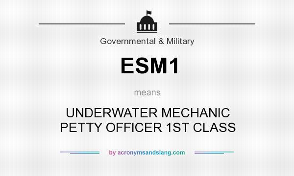 What does ESM1 mean? It stands for UNDERWATER MECHANIC PETTY OFFICER 1ST CLASS