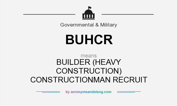 What does BUHCR mean? It stands for BUILDER (HEAVY CONSTRUCTION) CONSTRUCTIONMAN RECRUIT