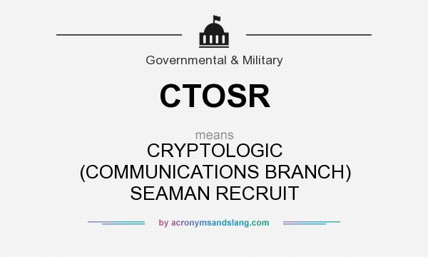 What does CTOSR mean? It stands for CRYPTOLOGIC (COMMUNICATIONS BRANCH) SEAMAN RECRUIT