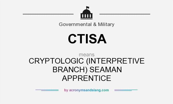What does CTISA mean? It stands for CRYPTOLOGIC (INTERPRETIVE BRANCH) SEAMAN APPRENTICE
