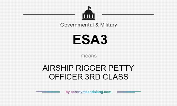 What does ESA3 mean? It stands for AIRSHIP RIGGER PETTY OFFICER 3RD CLASS