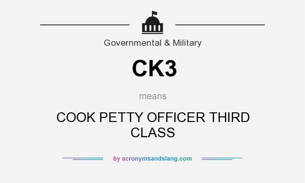 What does CK3 mean? It stands for COOK PETTY OFFICER THIRD CLASS