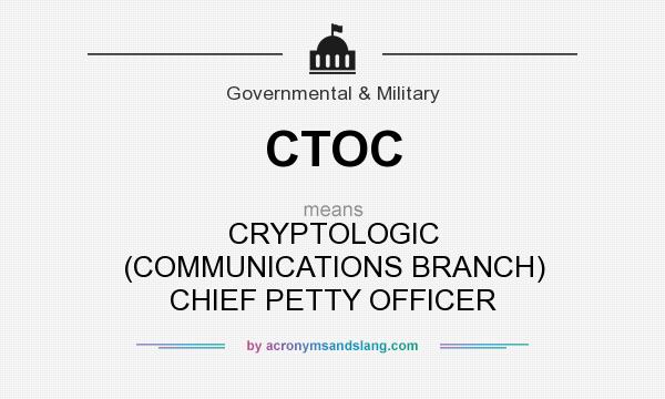 What does CTOC mean? It stands for CRYPTOLOGIC (COMMUNICATIONS BRANCH) CHIEF PETTY OFFICER