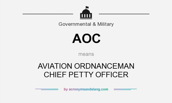 What does AOC mean? It stands for AVIATION ORDNANCEMAN CHIEF PETTY OFFICER
