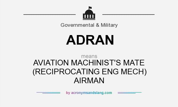 What does ADRAN mean? It stands for AVIATION MACHINIST`S MATE (RECIPROCATING ENG MECH) AIRMAN