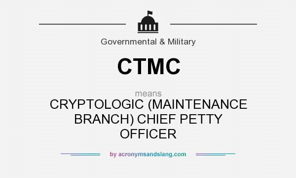 What does CTMC mean? It stands for CRYPTOLOGIC (MAINTENANCE BRANCH) CHIEF PETTY OFFICER