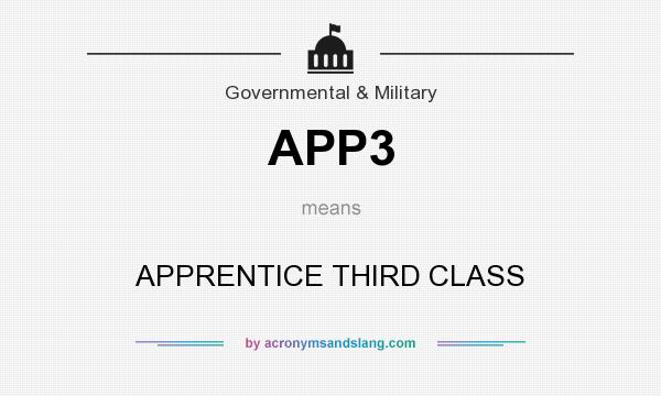 What does APP3 mean? It stands for APPRENTICE THIRD CLASS