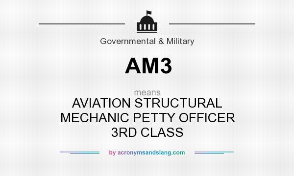 What does AM3 mean? It stands for AVIATION STRUCTURAL MECHANIC PETTY OFFICER 3RD CLASS