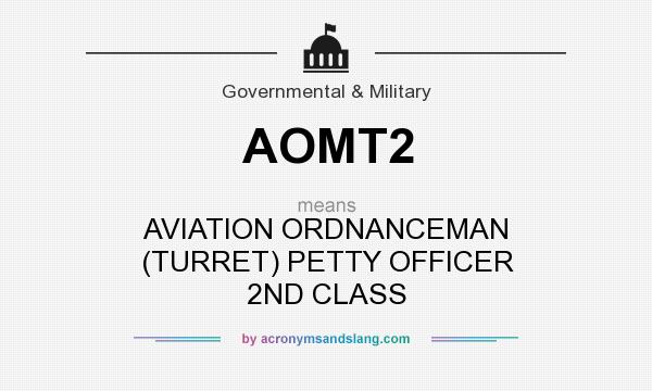 What does AOMT2 mean? It stands for AVIATION ORDNANCEMAN (TURRET) PETTY OFFICER 2ND CLASS