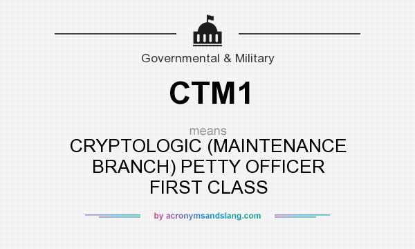 What does CTM1 mean? It stands for CRYPTOLOGIC (MAINTENANCE BRANCH) PETTY OFFICER FIRST CLASS