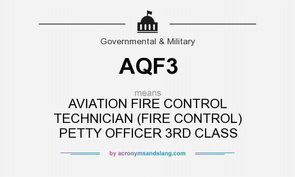 What does AQF3 mean? It stands for AVIATION FIRE CONTROL TECHNICIAN (FIRE CONTROL) PETTY OFFICER 3RD CLASS