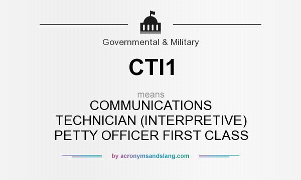 What does CTI1 mean? It stands for COMMUNICATIONS TECHNICIAN (INTERPRETIVE) PETTY OFFICER FIRST CLASS