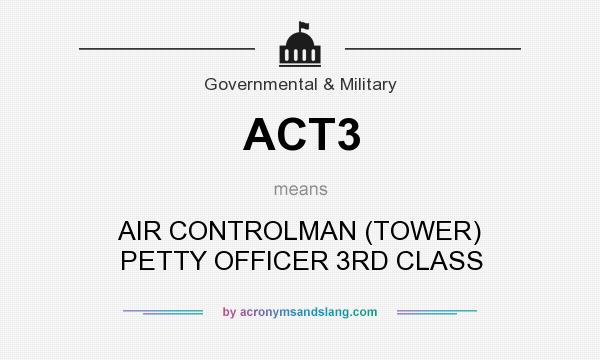 What does ACT3 mean? It stands for AIR CONTROLMAN (TOWER) PETTY OFFICER 3RD CLASS