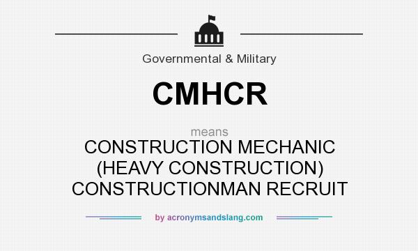 What does CMHCR mean? It stands for CONSTRUCTION MECHANIC (HEAVY CONSTRUCTION) CONSTRUCTIONMAN RECRUIT