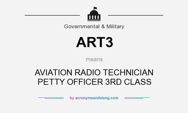 What does ART3 mean? It stands for AVIATION RADIO TECHNICIAN PETTY OFFICER 3RD CLASS