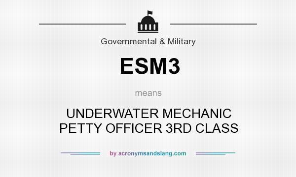 What does ESM3 mean? It stands for UNDERWATER MECHANIC PETTY OFFICER 3RD CLASS