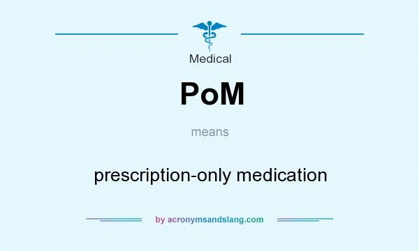 What does PoM mean? It stands for prescription-only medication