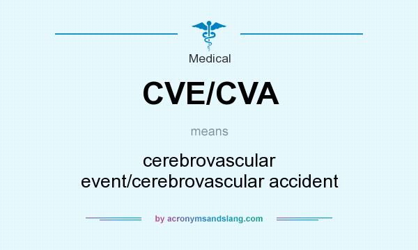 What does CVE/CVA mean? It stands for cerebrovascular event/cerebrovascular accident