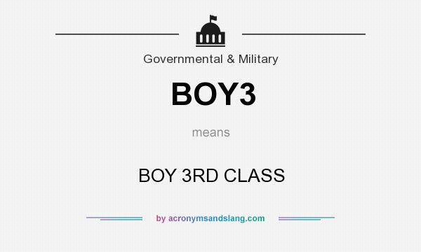 What does BOY3 mean? It stands for BOY 3RD CLASS