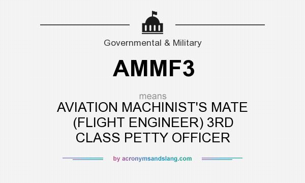 What does AMMF3 mean? It stands for AVIATION MACHINIST`S MATE (FLIGHT ENGINEER) 3RD CLASS PETTY OFFICER