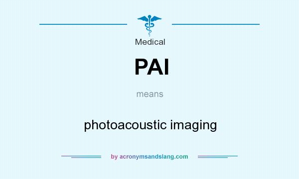 What does PAI mean? It stands for photoacoustic imaging