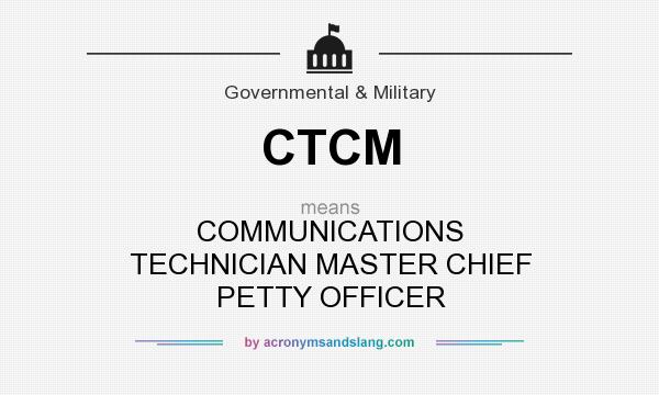What does CTCM mean? It stands for COMMUNICATIONS TECHNICIAN MASTER CHIEF PETTY OFFICER