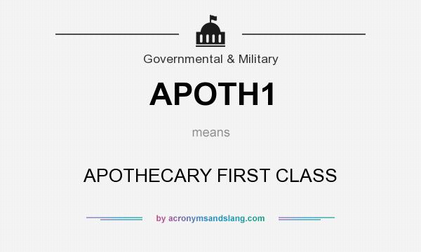 What does APOTH1 mean? It stands for APOTHECARY FIRST CLASS