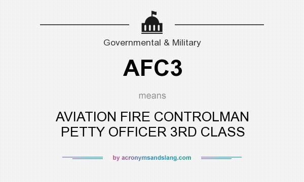What does AFC3 mean? It stands for AVIATION FIRE CONTROLMAN PETTY OFFICER 3RD CLASS