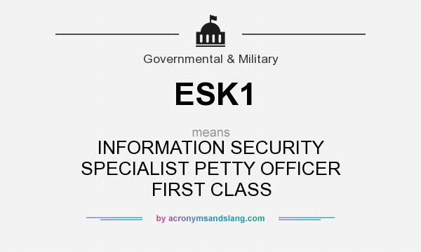 What does ESK1 mean? It stands for INFORMATION SECURITY SPECIALIST PETTY OFFICER FIRST CLASS