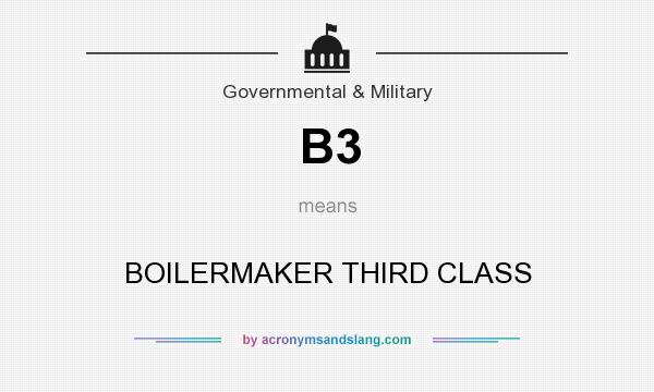 What does B3 mean? It stands for BOILERMAKER THIRD CLASS
