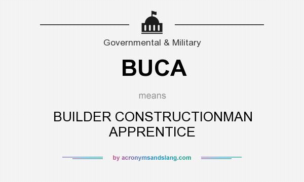 What does BUCA mean? It stands for BUILDER CONSTRUCTIONMAN APPRENTICE