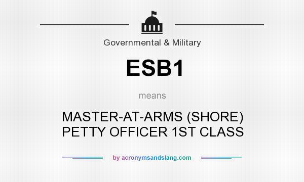 What does ESB1 mean? It stands for MASTER-AT-ARMS (SHORE) PETTY OFFICER 1ST CLASS
