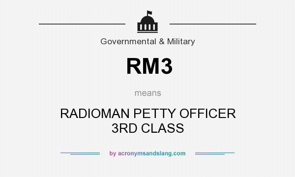 What does RM3 mean? It stands for RADIOMAN PETTY OFFICER 3RD CLASS