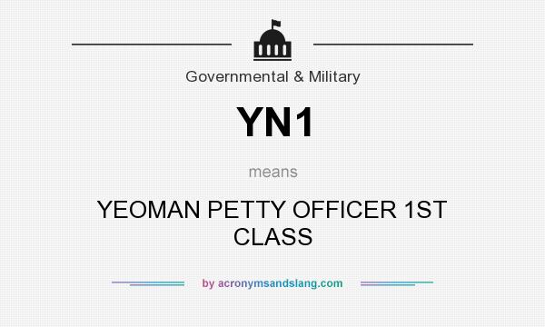 What does YN1 mean? It stands for YEOMAN PETTY OFFICER 1ST CLASS