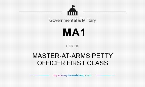 What does MA1 mean? It stands for MASTER-AT-ARMS PETTY OFFICER FIRST CLASS