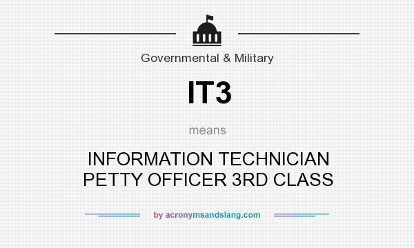 What does IT3 mean? It stands for INFORMATION TECHNICIAN PETTY OFFICER 3RD CLASS