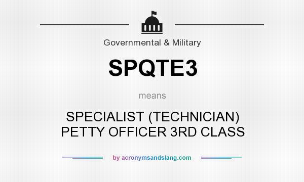 What does SPQTE3 mean? It stands for SPECIALIST (TECHNICIAN) PETTY OFFICER 3RD CLASS