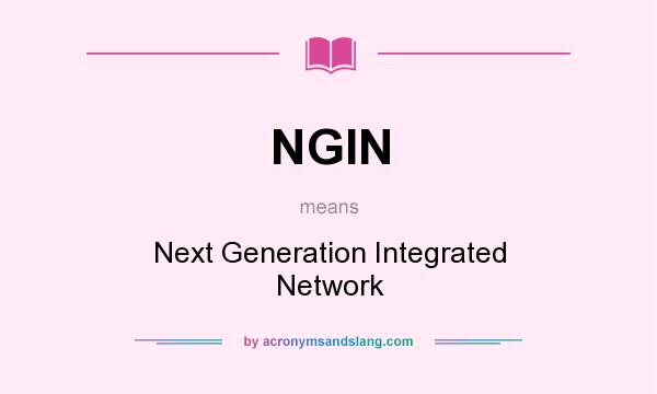 What does NGIN mean? It stands for Next Generation Integrated Network