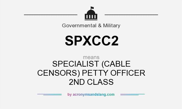 What does SPXCC2 mean? It stands for SPECIALIST (CABLE CENSORS) PETTY OFFICER 2ND CLASS