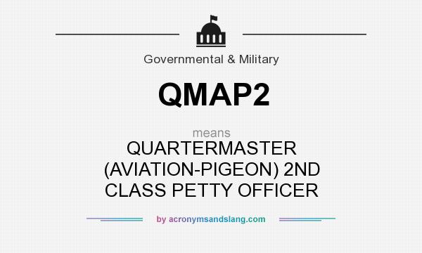 What does QMAP2 mean? It stands for QUARTERMASTER (AVIATION-PIGEON) 2ND CLASS PETTY OFFICER