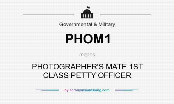 What does PHOM1 mean? It stands for PHOTOGRAPHER`S MATE 1ST CLASS PETTY OFFICER