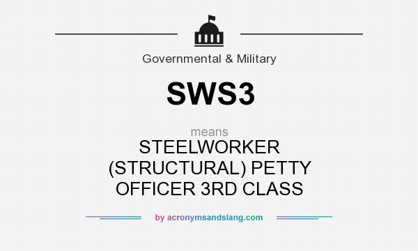 What does SWS3 mean? It stands for STEELWORKER (STRUCTURAL) PETTY OFFICER 3RD CLASS