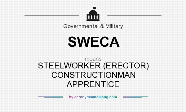 What does SWECA mean? It stands for STEELWORKER (ERECTOR) CONSTRUCTIONMAN APPRENTICE