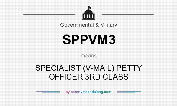 What does SPPVM3 mean? It stands for SPECIALIST (V-MAIL) PETTY OFFICER 3RD CLASS