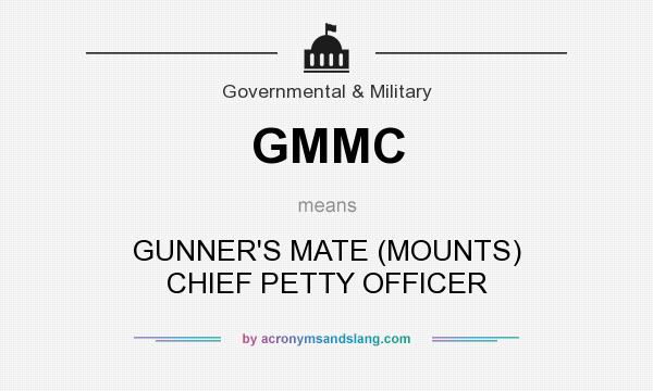 What does GMMC mean? It stands for GUNNER`S MATE (MOUNTS) CHIEF PETTY OFFICER