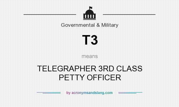 What does T3 mean? It stands for TELEGRAPHER 3RD CLASS PETTY OFFICER