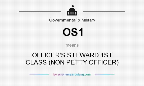 What does OS1 mean? It stands for OFFICER`S STEWARD 1ST CLASS (NON PETTY OFFICER)